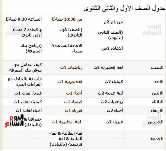 جميع حلقات قناة النيل التعليمية و مدرسة على الهواء و مواعيد القناة التعليمية  الموجهة لطلاب ابتدائى و إعدادى و ثانوى فترة تعليق الدراسة فى مشاركة واحدة 52620-10