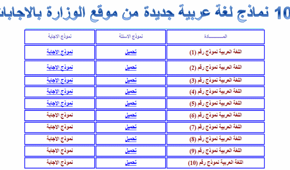 10 نماذج بوكليت جديدة لغة عربية بالاجابات الصف الثالث الثانوي هامة جدًا  Bookle10