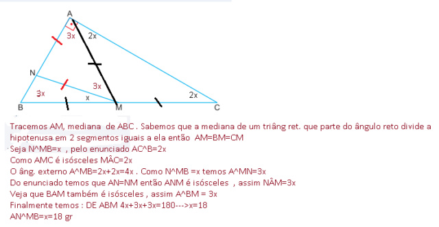 Geometria plana - ângulo no triângulo retângulo Rai00913