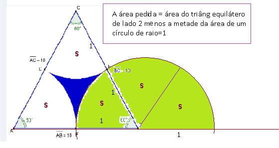 Triângulo equilátero e setores circulares Rai01011