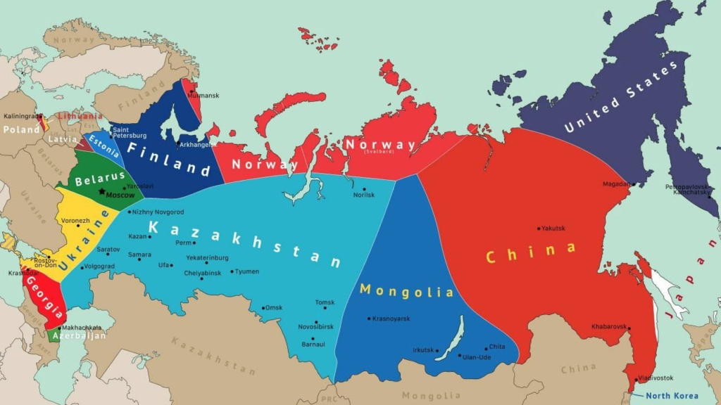 Карта предполагаемого раздела территории России по мнению китайских товарищей Karta10