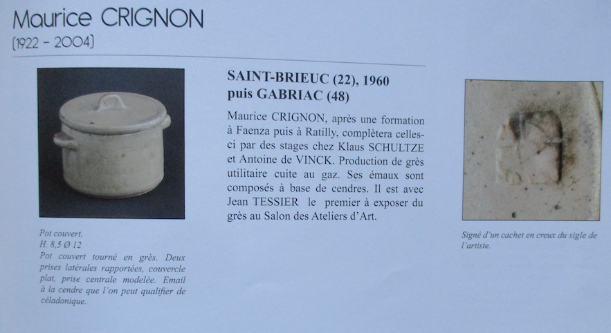 Vase en grès signature cachet inconnu MAURICE CRIGNON Capt1152