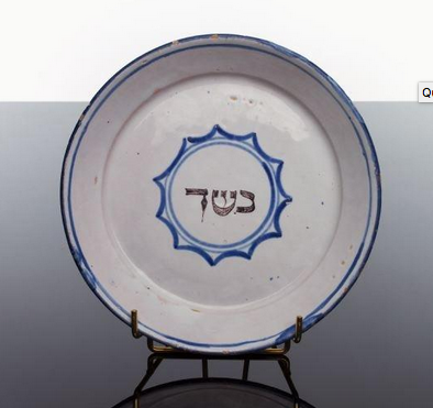 Assiette rituelle de la Pessah - Pâque juive- C 1800 Capt1563