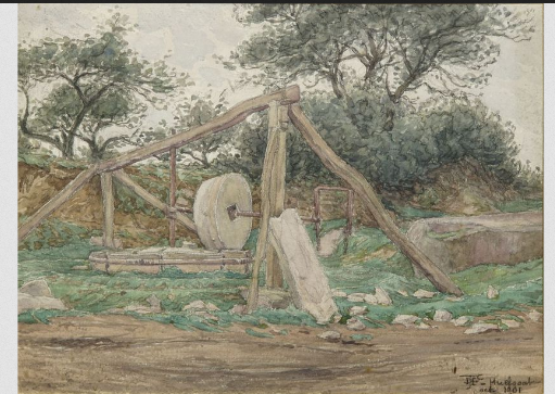 Aquarelle de 1902 signée et située à Forêt d'Huelgoat de Mme de THELAFF ? Capt1623