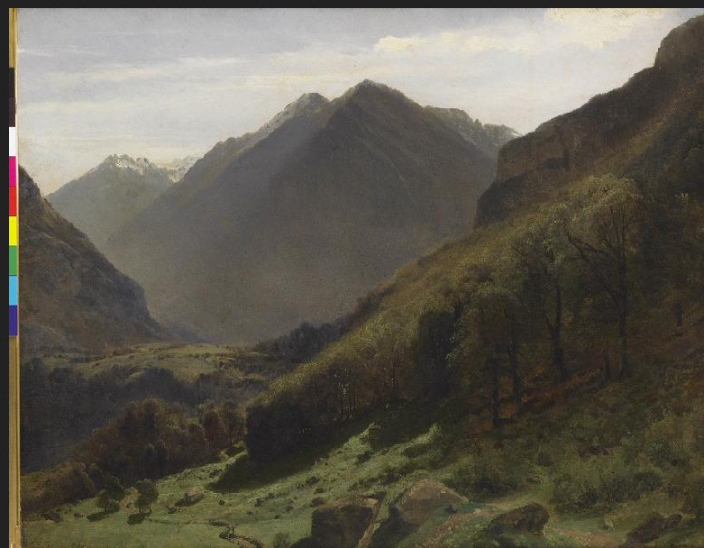Une aquarelle de la vallée de Meiringen 1845 élève de Calame Capt2552