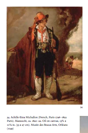 Huile sur toile portrait d'un brigand italien portrait de Mazzocchi copie d'après Achille Etna Michallon Capt2628