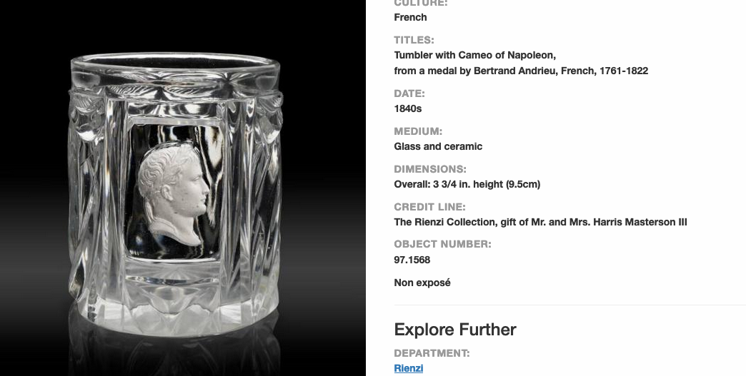 Gobelet en cristal avec profil de Napoléon : datation ? Origine ? Capt4489