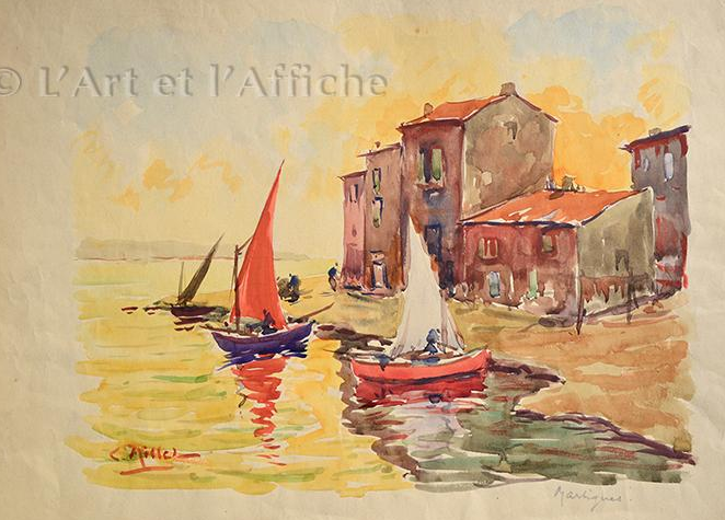 peinture de Martigues par L. Millet Captu263