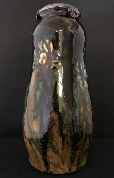 Vase Art Nouveau : Porcelaine et cuivre Captu693