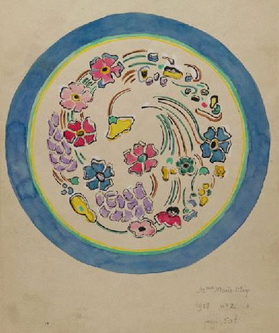 Plat oval décoré d'un bouquet signé ALIX dans le décor Captu714