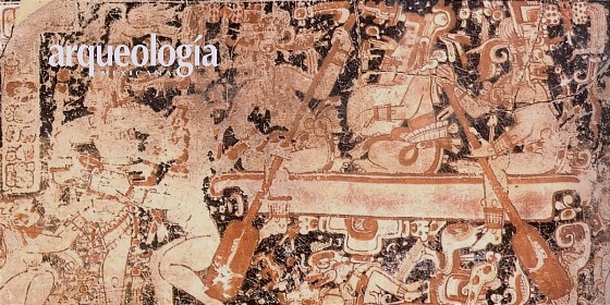 para - Diorama de canoa maya. 16935210
