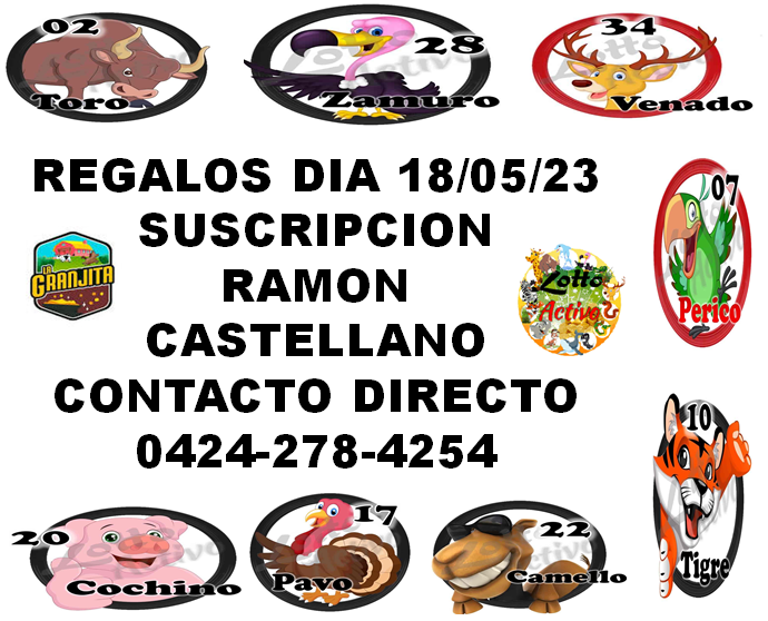--JUEVES DE GANANCIA EN LOTTOACTIVO Y LA GRANJITA JUEGA LOS ANIMALITOS CON RAMON CASTELLANO Y SERAS UN GANADOR SGURO Regal112