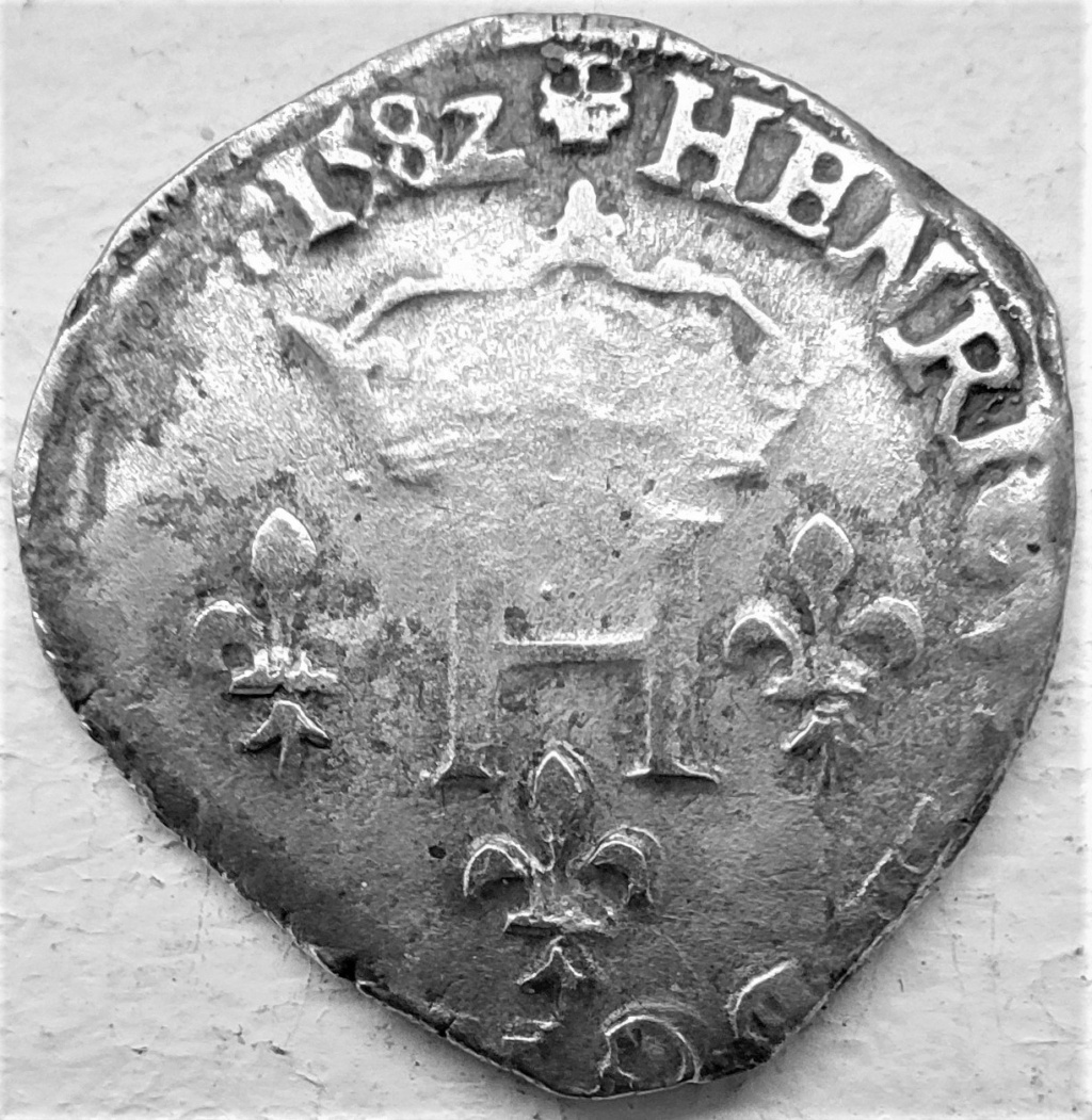 Henri III Double sol parisis 2e type 1582 R Villeneuve St A. les Avignon, fauté BENENDICTM 16178610