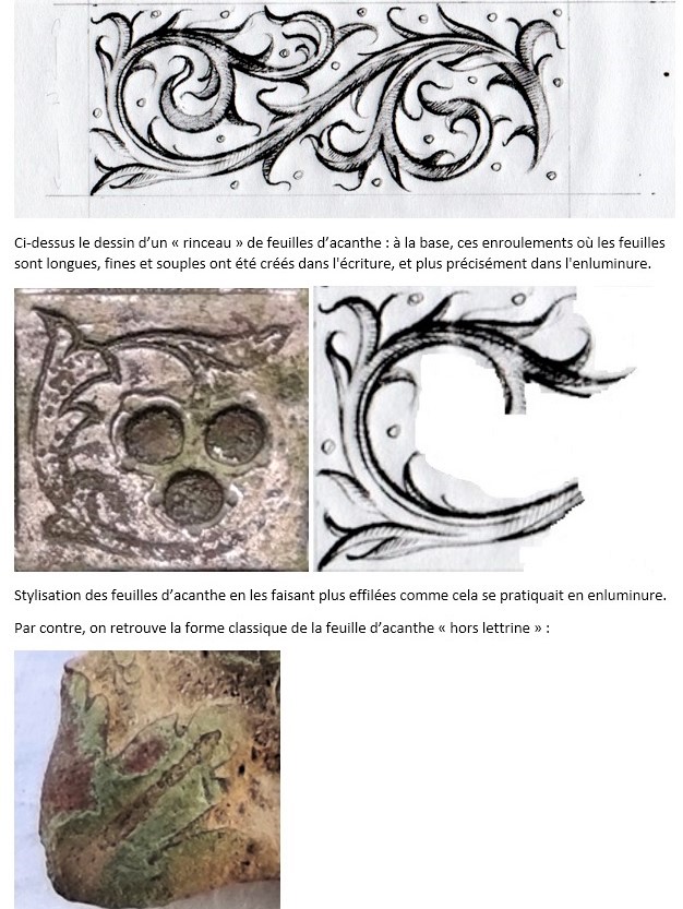 Probablement petite broche ancienne, type "héraldique", fin XVIIe - début XVIIIe Acanth11