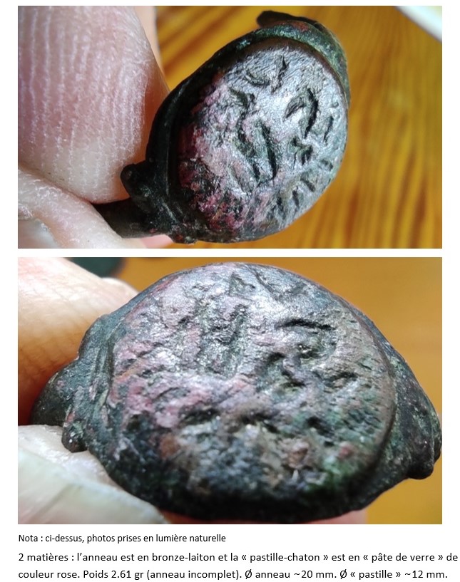 Possible intaille antique (pâte de verre) réemployée sur bague d'époque mérovingienne ? Bague_14