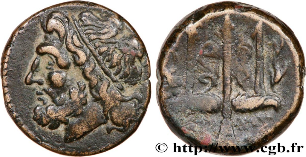 SICILIA Syrakus Hieron II. (275/270-215) litra à l'effigie de Poséidon et de son trident Bgr_7510