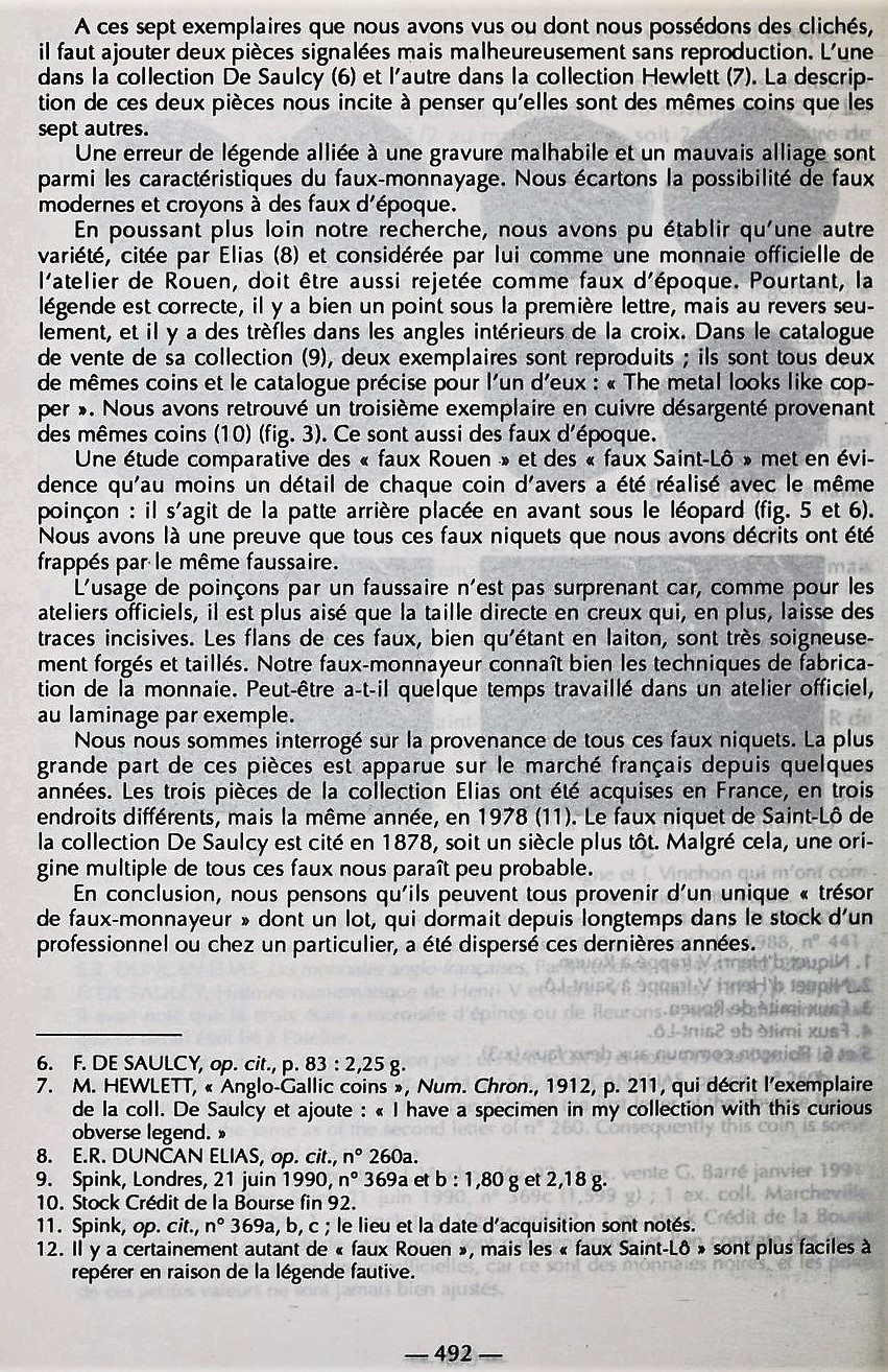 Henry V, Niquet ou Léopard de St Lô, vrai faux d'époque... Autres exemplaires à rechercher ! Bullet15