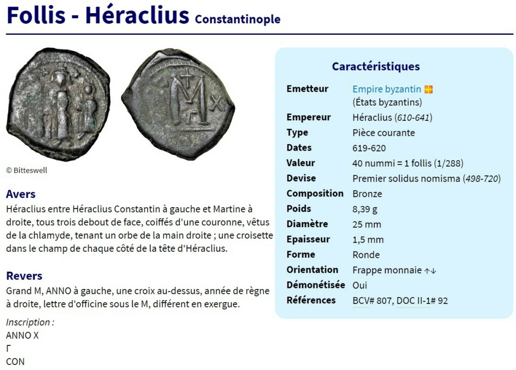 Follis byzantin de Nicomédie, sans doute pour Héraclius ... Follis10