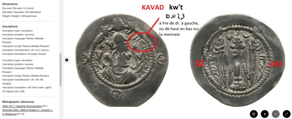 Drachm - Kavad I - 498-531 AD - Sassanide, Empire Kw_t_p10