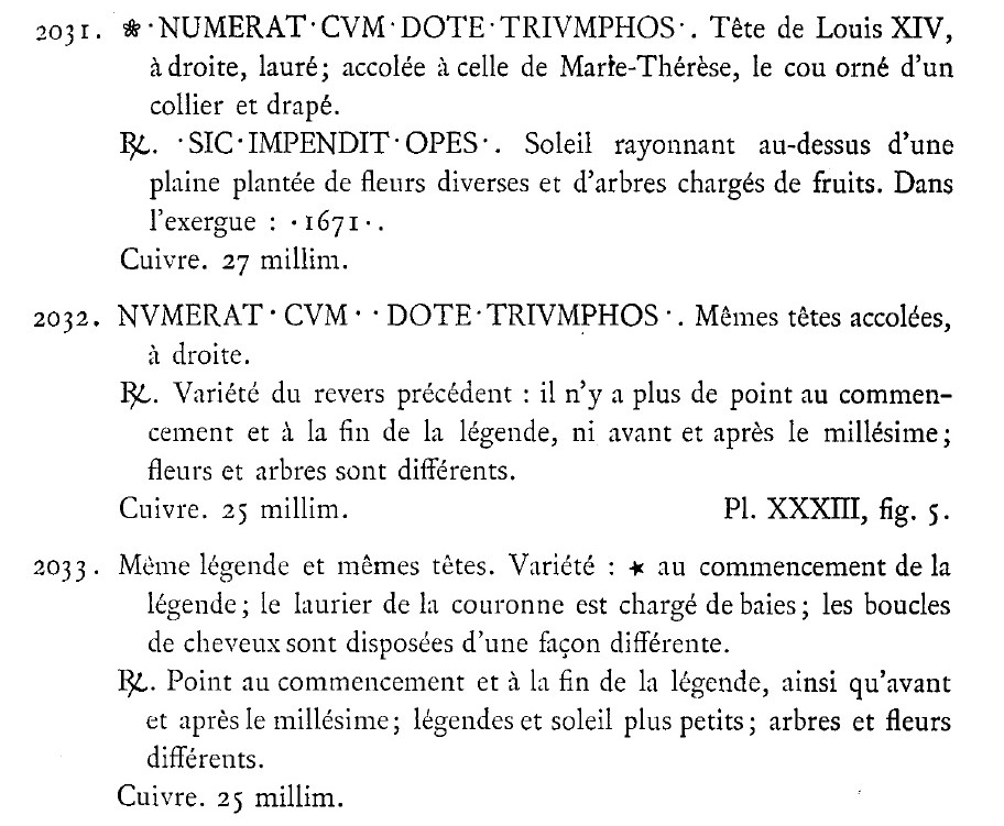 jeton du mariage de Louis XIV avec Marie-Thérèse 1671 Rouyer10