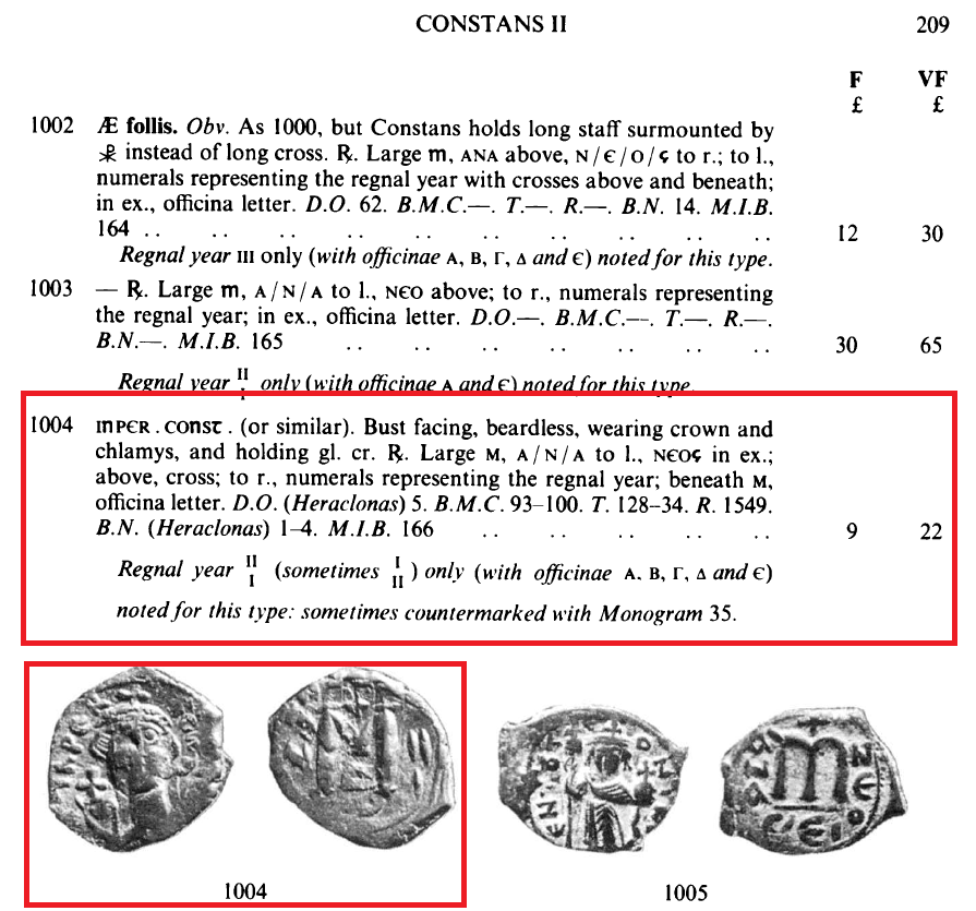  Follis Constans II, INPER CONST, ANA NEOS, Constantinople, Officine A, Réf. Sear 1004 Sear_110