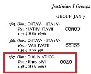 Imitation d'un Triens wisigoth "pseudo impérial" de Justinien I (n° 367, groupe 7, selon Tomasini) - Page 3 Ttt10