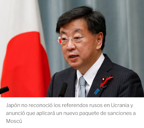 Japón no reconoció los referendos rusos en Ucrania y anunció que aplicará un nuevo paquete de sanciones a Moscú Screen49