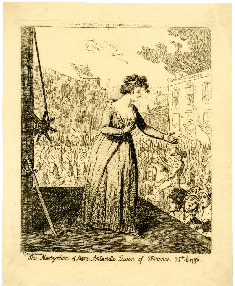 L'exécution de Marie-Antoinette le 16 octobre 1793, Marie-Antoinette conduite à l'échafaud An001610