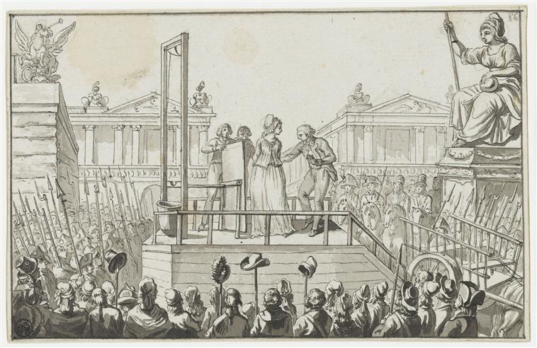L'exécution de Marie-Antoinette le 16 octobre 1793, Marie-Antoinette conduite à l'échafaud Anonym11
