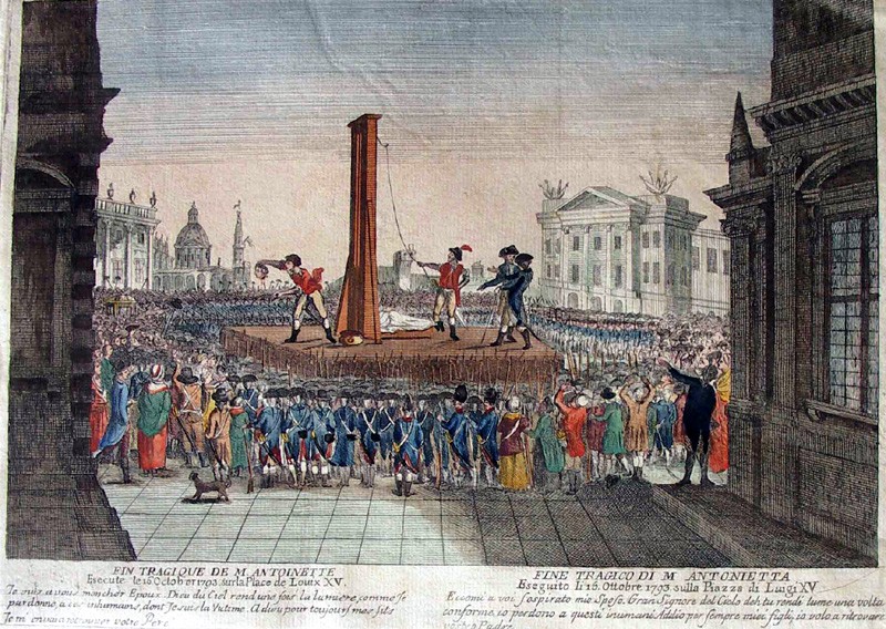 L'exécution de Marie-Antoinette le 16 octobre 1793, Marie-Antoinette conduite à l'échafaud Mariea11