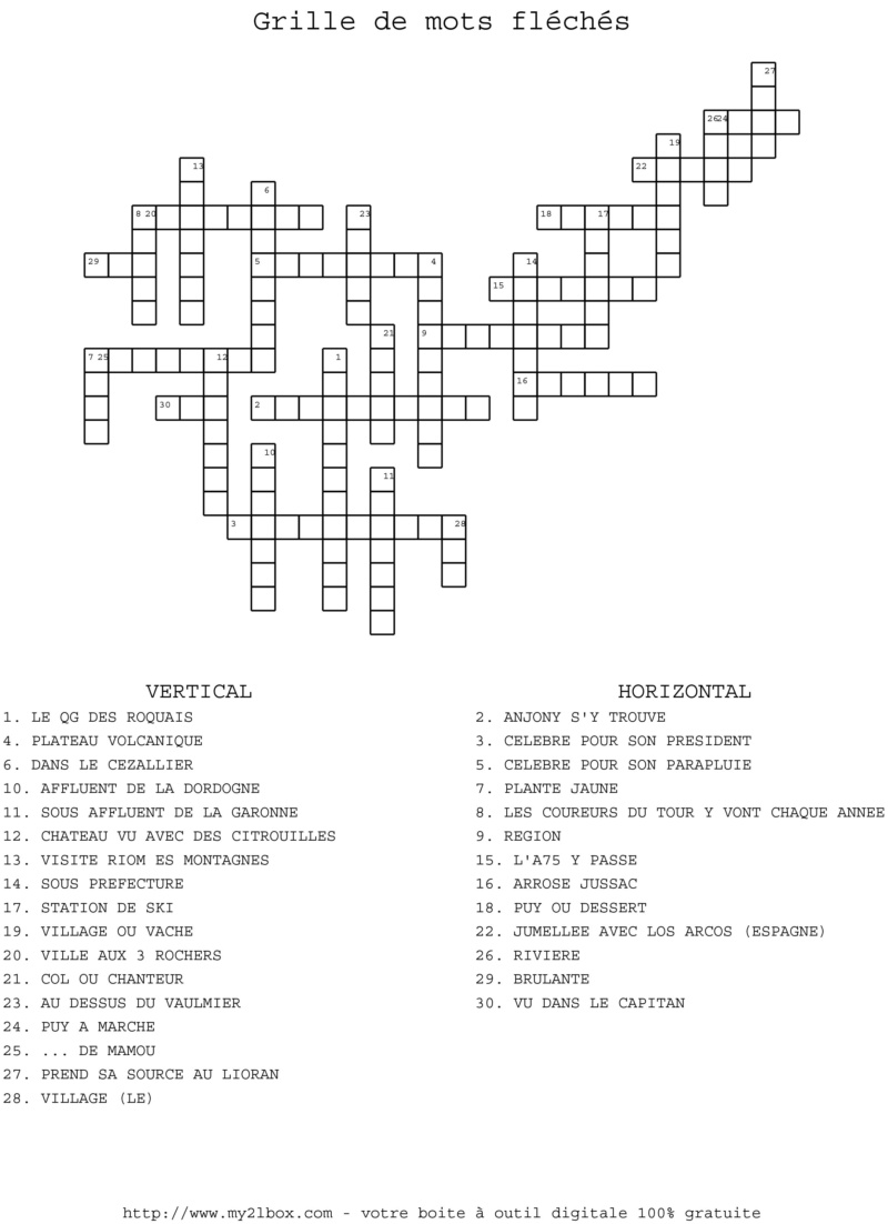 Mots Fléchés Grille10