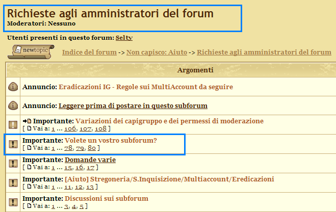 Forum e subforum Creare11