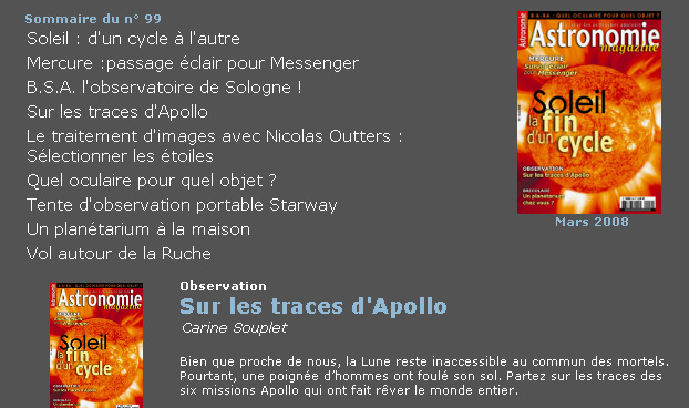 Petite recherche à titre personnel au sujet de "Astronomie Magazine" Astro10