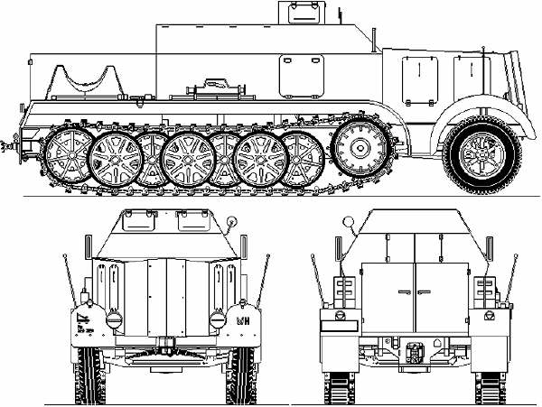 sdkfz7 11T gepanzerte au 1/16 rc et son flak18 Sdkfz711