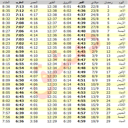 امساكية شهر رمضان الكريم Ouoouu10