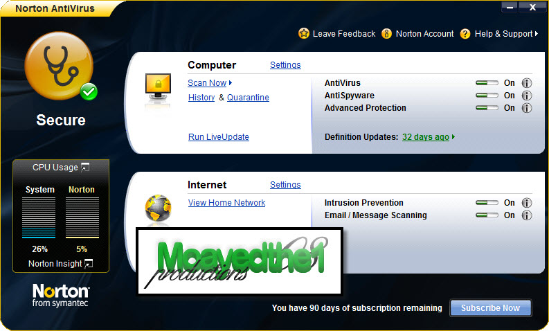 Norton Antivirus 2009 16.0.0.125 90 Day OEM Mainme10