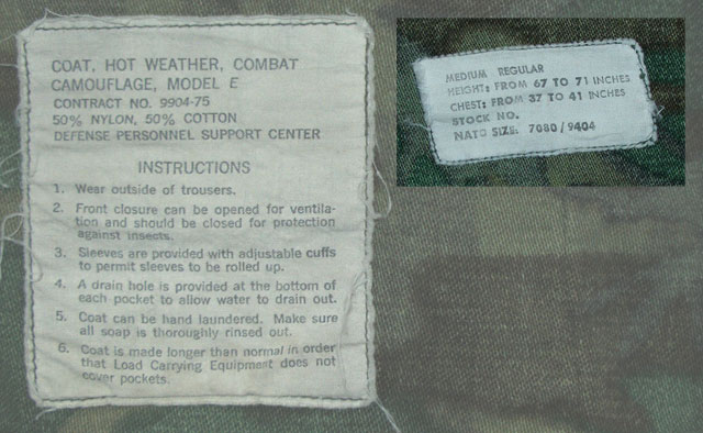 Uniform experimental USMC 1975 Post-312