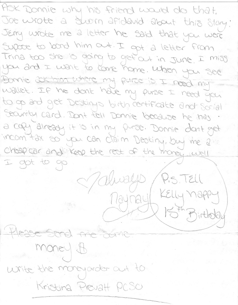 BNN Exclusive - Haleigh Cummings – Another Jail House Letter Surfaces Hal210