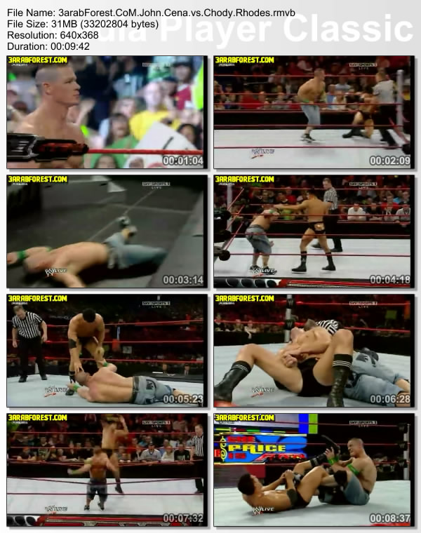 John Cena vs Chody Rhodes     Raw 7.9.2009 2cylj810