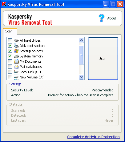 Kaspersky Virus Removal Tool 7.0.0.290 30.10.2009 25s7b610