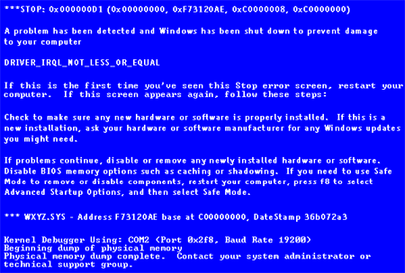 Blue Screen of Death (part 1) Bsod11