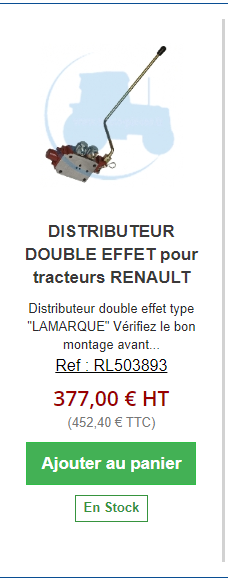 RECHERCHE : Distributeur hydraulique double effet Lamarque pour tracteur Renault Distri10