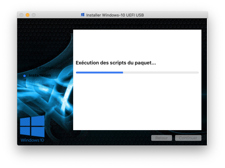 Création USB Windows 10 UEFI dans macOS Captur21