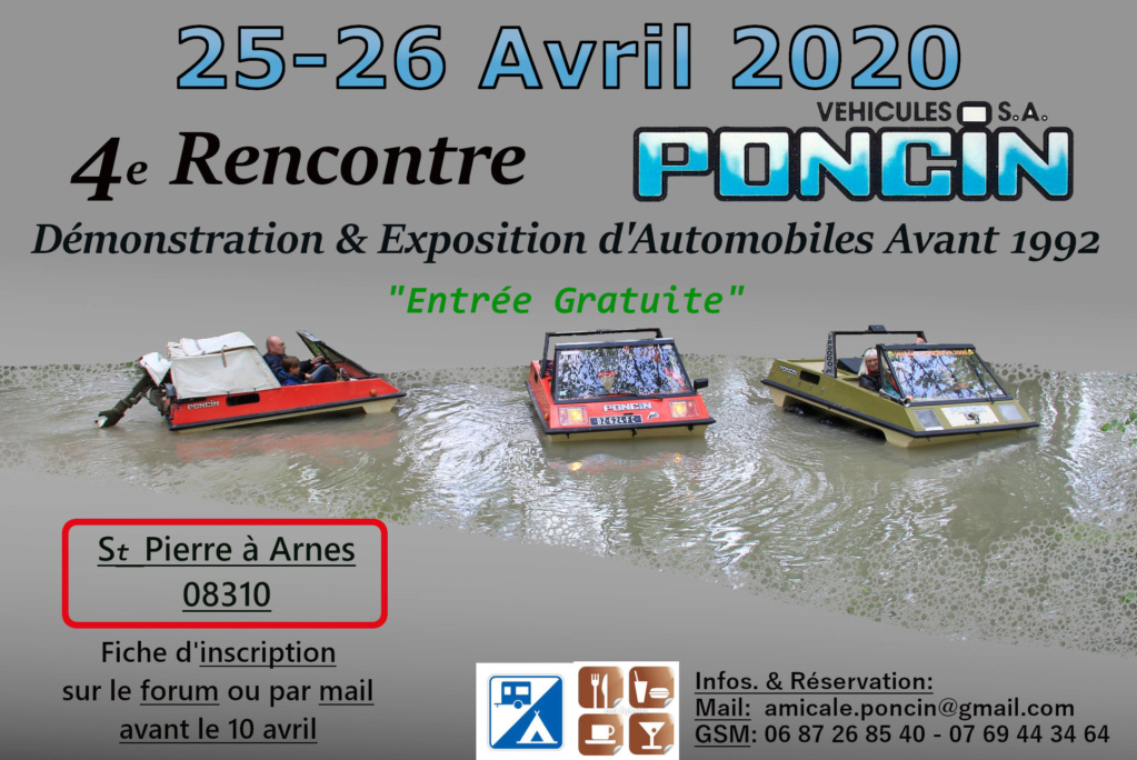 RESERVATION ET INSCRIPTION A LA RENCONTRE PONCIN 2020 Affich14