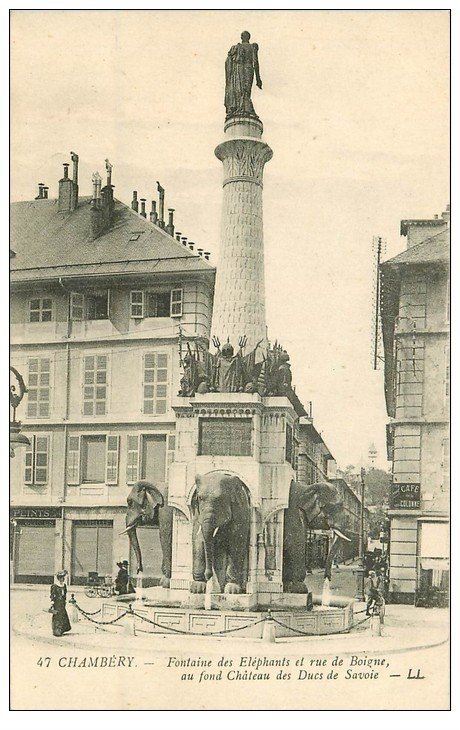 CHAMBERY - Fontaine des Eléphants ou colonne de Boigne Carte-10