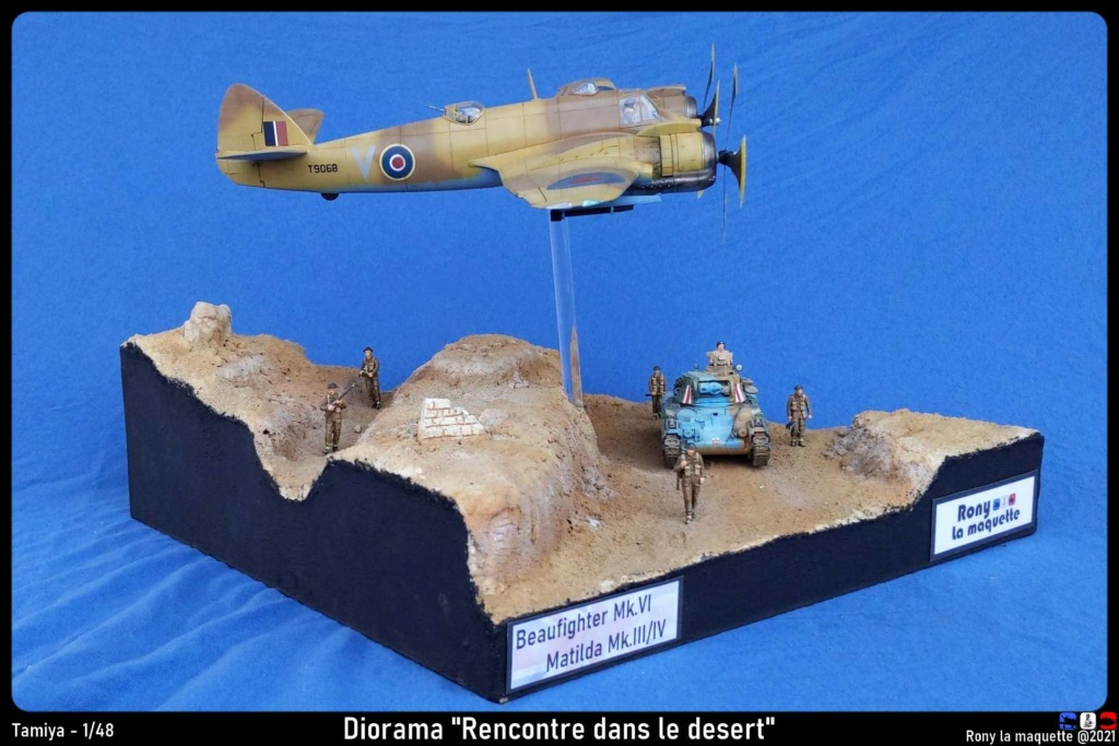 Diorama Beaufighter et Matilda, Tamiya , 1/48. Diora365