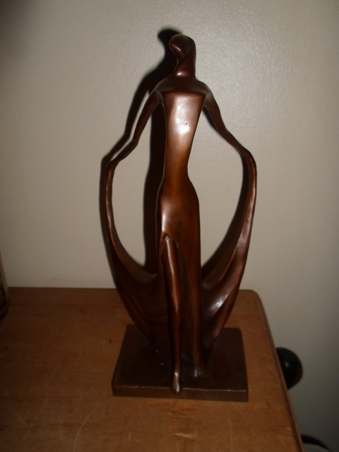 Help Identify Solid Bronze Stylised Lady Sculpture Signed With Monogram 00115