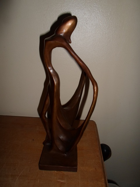 Help Identify Solid Bronze Stylised Lady Sculpture Signed With Monogram 00214