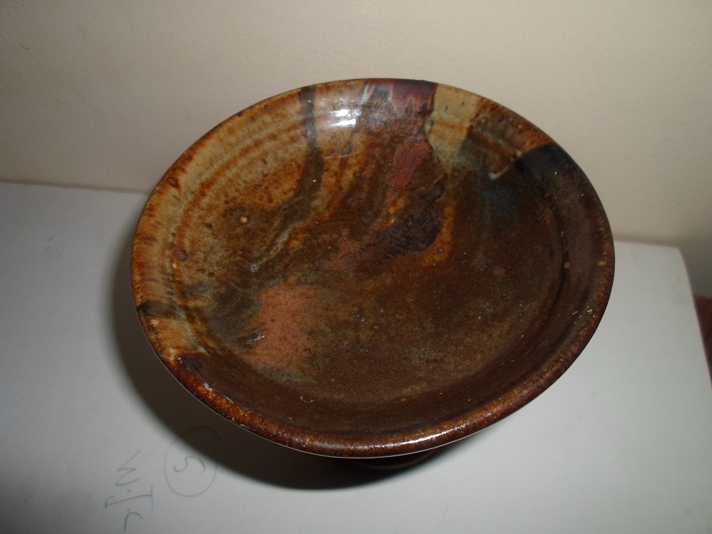 Stem Bowl, Mark Looks Like Lower Case Joined ye - Kelso Pottery 01610