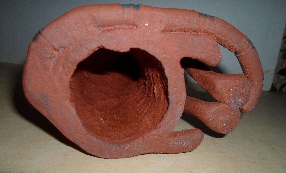 Pottery Cat Sculpture Does Anyone Know The Incised BH Mark 01612